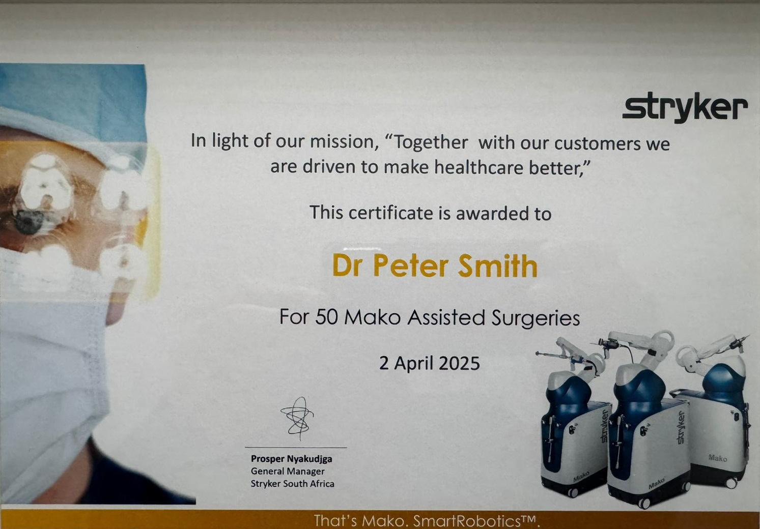 Dr peter Smith stryker